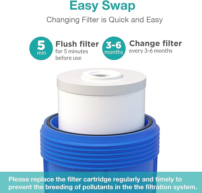 SimPure 5 Micron 10" x 4.5" Sediment and Carbon Whole House Water Filters, PGC Replacement Cartridge for GE FXHTC, GXWH40L, RFC-BB / 155141-43, WRC25HD, WDGD-5005, W10-PR, W15-PR, 9 Pack
