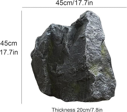 Outdoor Fake Rock Cover Realistic Lightweight Fiberglass Artificial Landscape Boulder Enclosure Protection Dome for Well Pump Septic Tank Electrical Boxes R (J)