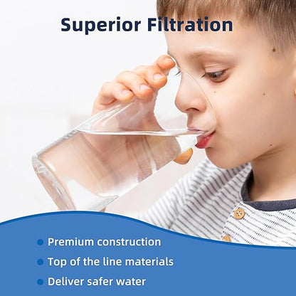 Emergency Water Filter Large Water Filtration System Survival - Hand Pump Water Filter, High Volume Water Purifier Camping, 3 Stage Water Filtration System Outdoor Portable Group Military Grade