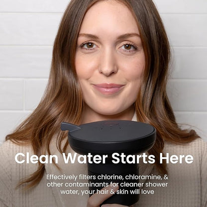 AquaTru Shower - High Pressure Shower Filter Removes Impurities from Hard Water to Support Healthy Skin, Scalp, Hair, Reduce Breakage, and Enhance Your Beauty and Self-Care Routine (Matte Black)