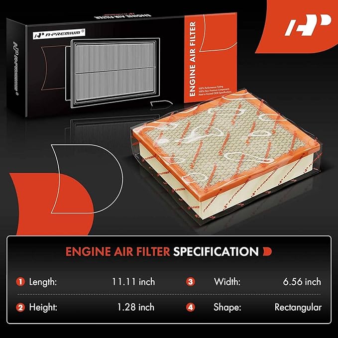 A-Premium Engine Air Filter Compatible with Infiniti, Nissan, Saab & Subaru - 350Z, Altima, Frontier, Maxima, Murano, Pathfinder, Quest, Sentra, Xterra, FX35, G20, JX35, M30, Forester, Impreza, Legacy