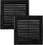 Vent Systems 4.5" x 4.5" Inch (Opening Dimensions) - Pack of 2 - Black Plastic Soffit Vent Cover - Durable Square Air Vent Grille with Mesh Screen - Ventilation Grill Wall, Ceiling Indoor, Outdoor