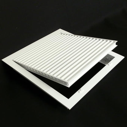 HVAC Premium 10" X 10" Aluminum Return Filter Grille for 1" Filter - Easy Airflow - Linear Bar Grilles [Outer Dimensions: 12.5"w X 12.5h"]