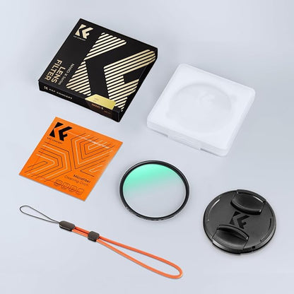 K&F CONCEPT 62mm MC UV Lens Protection Filter with Filter Cap Cleaning Cloth Optical Glass Ultra Slim 28 Multi-Layer Coatings Camera Lens UV Filter (Nano-X Series)
