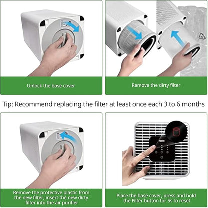 TPAP001 Replacement Filter, Only Compatible with TOPPIN TPAP001 Comfy Air C2 Air Purifi-er, 3-in-1 Efficient Filtration for TOPPIN TPAP001 Filter, TPFF001【Not Fit TPAP002 TPAP004 TPAP005 】