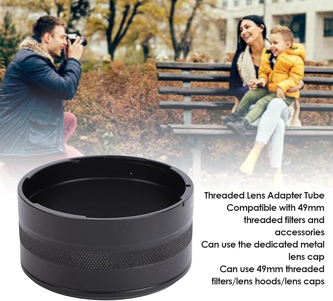 Fabater Camera Lens Filter Adapter Tube Fit for GR3X Lens Filter Mount Adapter Compatible with 49mm Threaded Hoods Caps