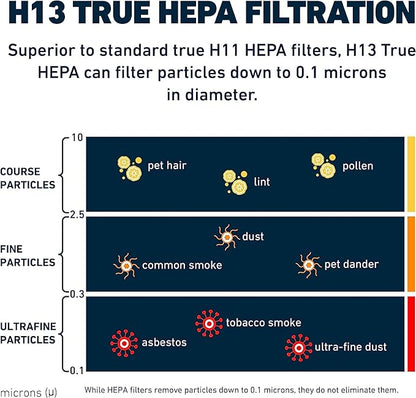 HATHASPACE HSP002 H13 True HEPA Filter Replacement, 4-Stage Air Purifier Filter with Activated Carbon, Zeolite, Pre-Filter & Cold Catalyst, Captures Dust, Smoke, Odors, VOCs, Easy to Install, 1 Pack