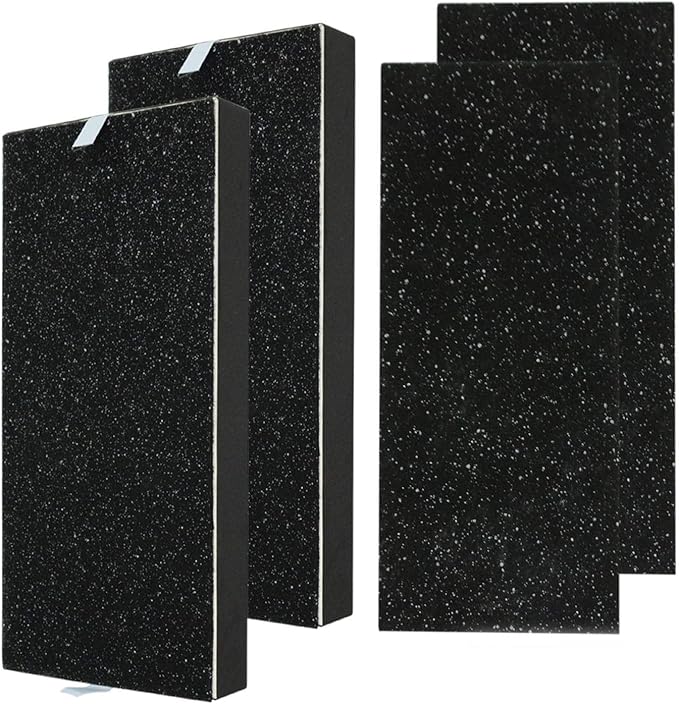 PUREBURG Replacement Filter Set Compatible with Hunter HP100 HT100 Air Purifier,2-Pack H13 HEPA + 4 x Activated Carbon Pre-Filters 4-Stage Filtration Air Clean VOCs