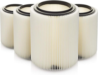 Replacement Filter for Craftsman and Ridgid Shop Vacs Part # 9-17816 & Part # VF4000, 4 Pack, Original Filter