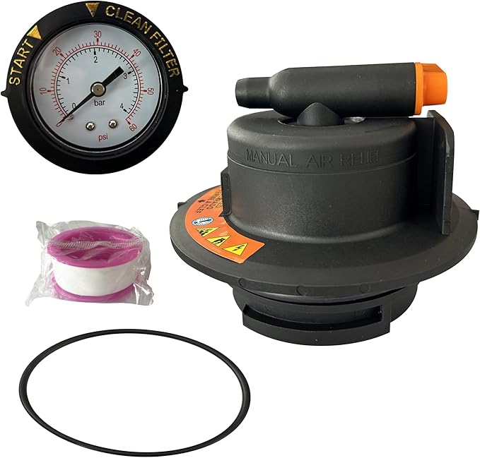 DEX2420MAR2 Manual Air Relief Assembly Vent Valve 2420MAR2 Replacement for Hay-Ward DE and Cartridge Pool Filters Compatible with Pro Grid DE Swim-Clear and Swim Clear with Tape and O-Ring