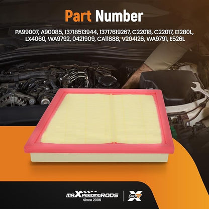 maXpeedingrods PA99007 Engine Air Filter Fit for BMW X1 2016-2024, 128TI 2022-2023, for Mini Cooper 2014-2024, Clubman F54 2016-2024, 1.5L 1.6L 2.0L, Replacement for A90085, 13718513944, C22018