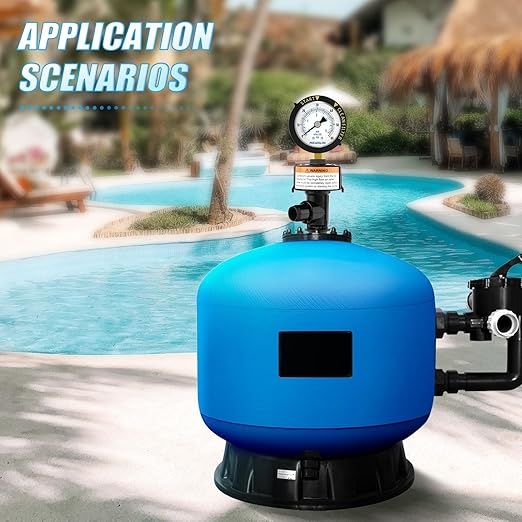 MEANLIN MEASURE 98209800 High Flow Air Relief Valve Replacement for Pool and Spa Filter, Air Relief Manual Valve Assembly with 60Psi Steel Start and Clean Filter Pressure Gauge