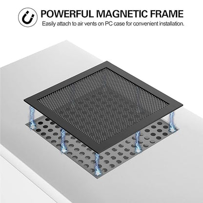 MoKo 120mm Dust Filter for Computer Cooler Fan, [4 Pack] Magnetic Frame PC Fan Dust Mesh PC Cooler Filter PVC Dustproof Cover Computer Fan Grills - Black