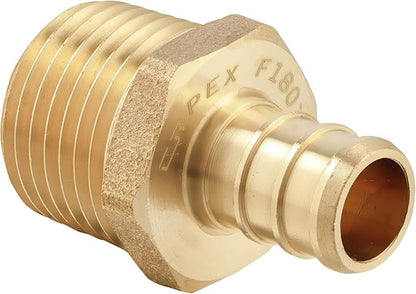 (Pack of 5) EFIELD Pex 1/2 Inch x 1/2 Inch Male NPT Adapter Brass Crimp Fittings (PEX1807017-5PCS)