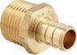50-Pack EFIELD Pex Barb Crimp Brass Fittings 1/2 inch x 1/2 inch Male NPT Adapters, ASTM F1807,(PEX1807017-50PCS)