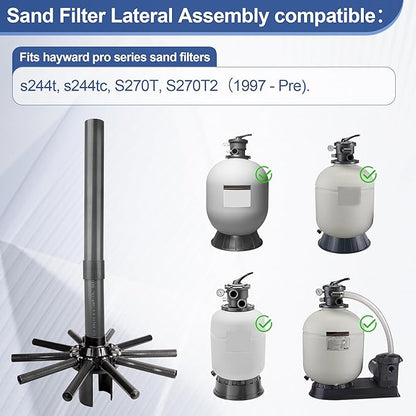 SX244DA Lateral Assembly with Center Pipe for Hayward Pro Series Sand Filters S244T, Pool Filter Lateral Compatible with Hayward Sand Filter Models S244TC, S270T, S270T2