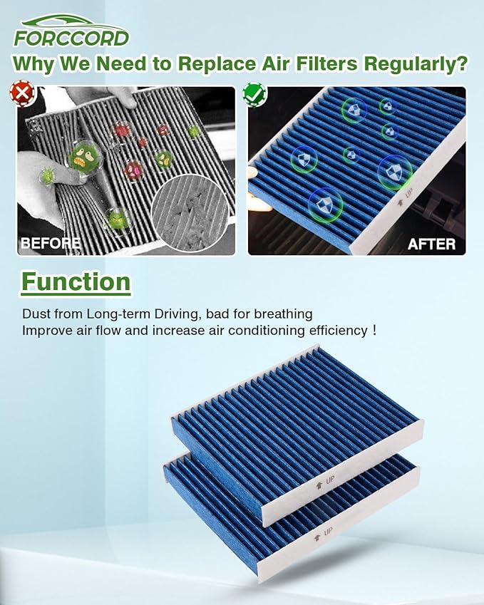 Cabin Air Filter and Engine Air Filter Fit for Kona 2018-2023 1.6L 2.0L, Kia Soul 1.6L 2020-2025 2026 Replacement 97133-D1000 28113-F2000 Accessories