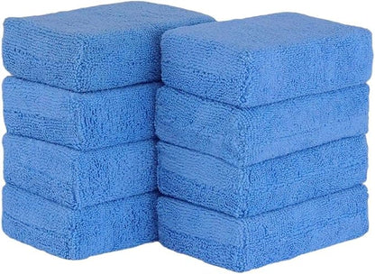 Microfiber Applicator Pads, 8 Pcs Soft Foam Core Detailing Pads for Wax, Sealant, Dressing, Interior & Exterior Car Care