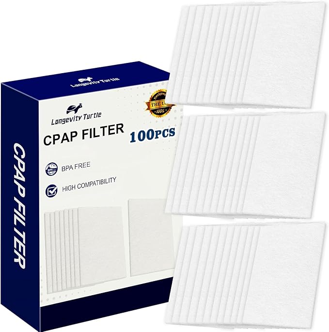100 Packs Universal CPAP Filters Compatible with ResMed Air 10, Airsense 10, Aircurve 10, S9 Series, Airstart and More CPAP Machines,Premium Disposable CPAP Filters Supplies