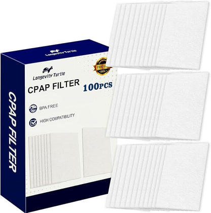 100 Packs Universal CPAP Filters Compatible with ResMed Air 10, Airsense 10, Aircurve 10, S9 Series, Airstart and More CPAP Machines,Premium Disposable CPAP Filters Supplies