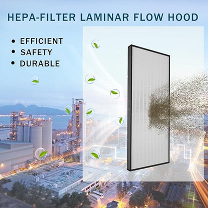 FFU,HEPA H14 LaminarFlowHoodFilterReplacement Kit 1 Piece,Updated Fan Filter UnitcompatiblewithLaminarFlowHood FFU 46.2”x22.6”,100/ISO Level 5,Mushroom with Safety Lock