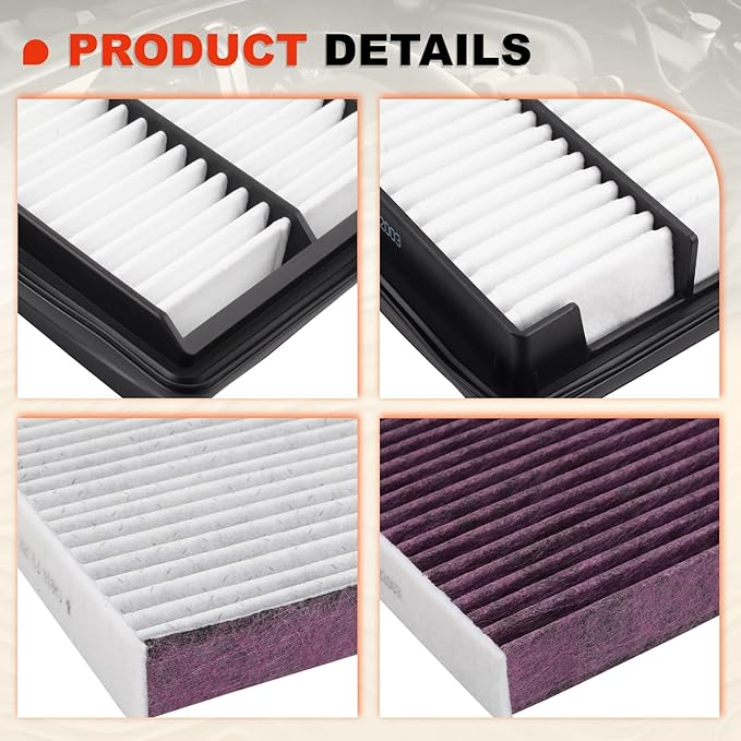 Engine & Upgrade Cabin Air Filter Kit Compatible with 2016-2022 Pilot 3.5L, 2017-2025 Ridgeline 3.5L, 2019-2025 Passport 3.5L, 2014-2020 MDX 3.5L, 2017-2020 MDX 3.0L, Replaces#80292SDAA01,172205J6A10