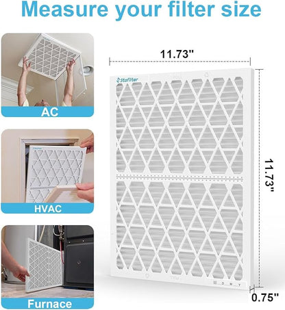 Reusable 12x12x1 Air Filter (MERV 8), 1 Foldable Frame + 6 Refills (Not Individual Filters), Greener HVAC AC Furnace Air Filters MPR 700&FPR 5(Actual Size:11.75"x11.75"x0.75")