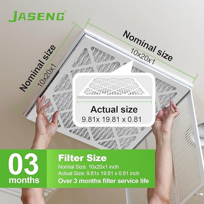 Furnace Filters 10x20x1 MERV 8, MPR 600, Air Filter (4 Pack) for HVAC, AC Furnace - Actual Size: 9.75"x19.75"x0.75"