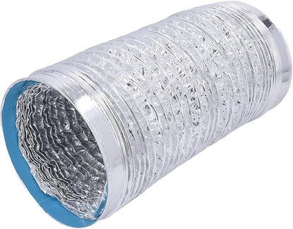 Aluminum Foil Ducting and PVC Dryer Vent Hose with 7 Inch Diameter and 6.56 Foot Length, Flexible HVAC Ventilation Duct with Spiral Steel Wire Support for Kitchens and Greenhouses