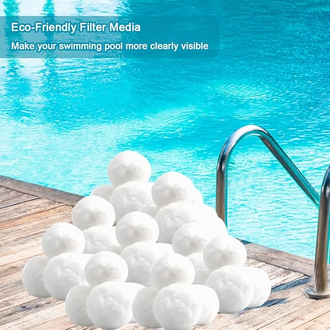 3.1 Lbs Pool Filter Balls Eco-Friendly Fiber Filter Media for Swimming Pool Aquarium Fish Tanks Filters Alternative to Sand(Equivalent to 110 Lbs Pool Filter Sand)