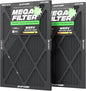 PuroAir MegaFilter - 16x25x1 Air Filter MERV 13 Activated CarbonTech Defense - Heavy Duty 3 Layer Furnace Filters Allergens, Pollen, Dust, Pet Dander, Smoke, Odors - HVAC Air Filter 16x25x1 (2-Pack)