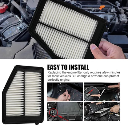 Engine Air Filter 17220-R1A-A01 Replacement Compatible with Honda/Acura Civic 1.8L (2012-2015), ILX Base 2.0L (2013-2015)