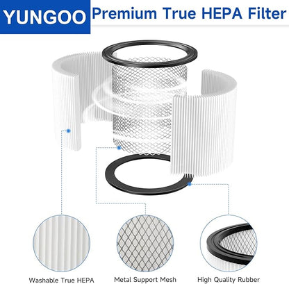 Replacement Cartridge Filter Compatible with Shop Vac 90304, 90350, 90333,90585, 2 Vacuum Filters + 2 Lids + 6 Foam Sleeve Filters Fits 5 Gallon and Above Wet/Dry Vacuum Cleaners