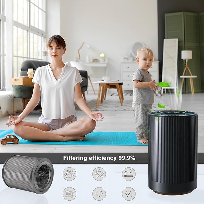 JF100 Filter for Air Purifier Compatible with Jafända JF100 Jafanda Air Purifier, Part Number JF100-RF, H13 3-IN-1 3-Stage Filtration High-efficiency Activated carbon Air Clean(2 Pack)