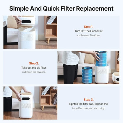 Happybuy Evaporative Humidifier Replacement Filter, 2-Pack, Compatible with Happybuy 5L(1.32G) Model BZT-234 Evaporative Humidifier, Easy to Install for Prolong Filter Life