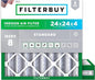 Filterbuy 24x24x4 Air Filter MERV 8 Essential Dust & Allergy Defense (2-Pack), Electrostatic Pleated HVAC AC Furnace Filters Replacement, Made in USA (Actual Size: 23.38 x 23.38 x 3.63)