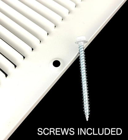 [2 Pack] Fits 6x6 Duct Opening | Steel Return Air Grille by Handua | Vent Cover Grill for Sidewall and Ceiling | White | HVAC Cold Air Intake Grille | Outer Dimensions: 7.75"W X 7.75"