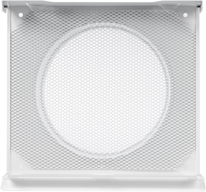 Vent Systems 8" Inch Air Supply Vent Cover with Rubber Gasket - White Galvanized Steel - Robust and Weatherproof Outdoor Air Intake Box - Duct or Surface Mounting - Rain and Snow Protection