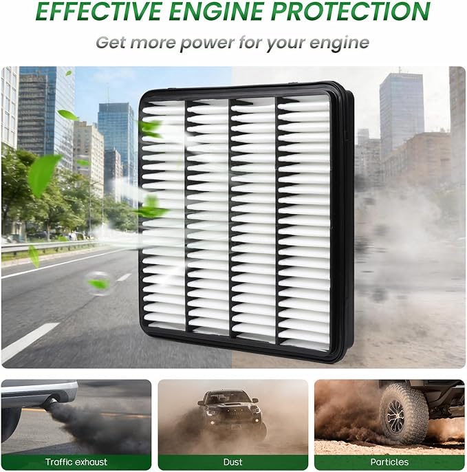 Engine & Cabin Air Filter Set for LX570 (2008-2011), LX570 (2013-2021), LAND CRUISER (2008-2011), LAND CRUISER (2013-2021), SEQUOIA (2008-2017), TUNDRA (2007-2021), Replace for CF10285, CA10343