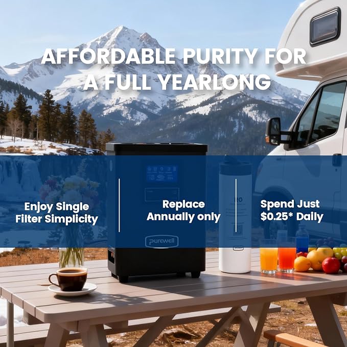 Purewell® K8680 RO Water Purifier System,10-Stage RV Portable Water Filtration Survival with UV,Desalination Rate Reaches 95%,Survival Gear Purification for Drinking,Team Camping，Travel