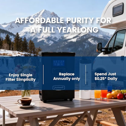 Purewell® K8680 RO Water Purifier System,10-Stage RV Portable Water Filtration Survival with UV,Desalination Rate Reaches 95%,Survival Gear Purification for Drinking,Team Camping，Travel