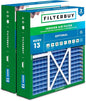 Filterbuy 22x24x5 Air Filter MERV 13 Optimal Smoke & Allergy Defense (2-Pack), Electrostatic Pleated HVAC AC Furnace Filters for Amana, Goodman, and Five Seasons (Actual Size: 22.06 x 23.94 x 5.25)
