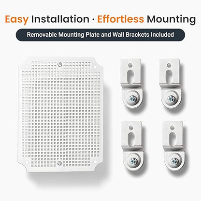 QILIPSU Waterproof Junction Box IP67 Outdoor Plastic Electrical Project Enclosure Weatherproof with Mounting Plate, Wall Brackets, Hinged Grey Cover 8.6"x6.7"x4.3"