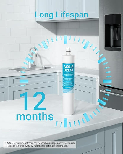 AQUA CREST AK21 Under Sink Water Filter, Replacement for 3M® HF30/ HF35/ HF30-S/ HF30-MS/ HF35-MS, Reduces 99% of Chlorine, Bad Taste & Odor, Replacement for 3M® Water Filter, 12 Months