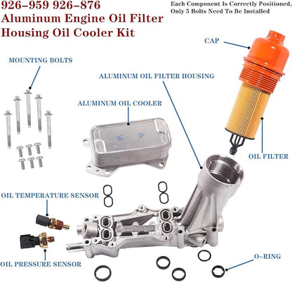 68105583AF 926-959 for Dodge Charger Challenger Engine Oil Filter Housing 3.6L Aluminum Chrysler 200 300,Durango Grand Caravan Jeep Cherokee,Wrangler,Ram 1500 2011-2023 926-876 68191349AA.