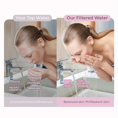 Waterdrop BFU1 Water Filter for Bathroom for Face Care, Soft Water, Strontium-enriched, Reduce 99.9% of Harmful Substance in Bathroom Sink Faucet, Reduces Skin Redness and Irritation