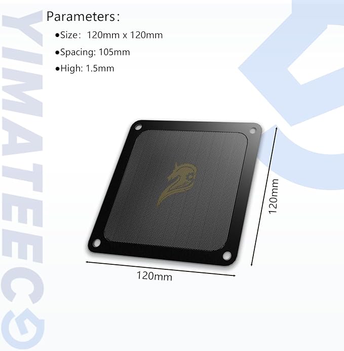 120mm Fan Filter PC Dust Filter Computer Fan Grills Dust Mesh Magnetic Frame PC Case Cover Dustproof PVC 50 Mesh(PVC, Gentleman Aesthetic, 120 * 120mm, 2pcs, Black)