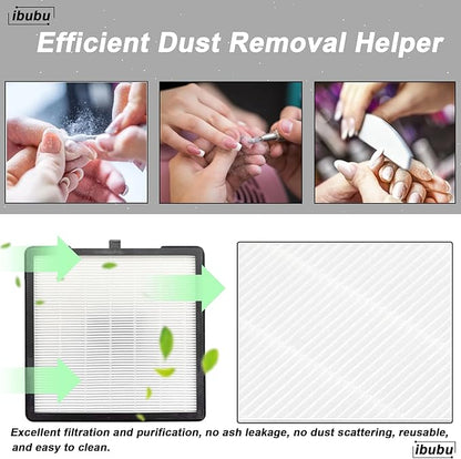 Nail Dust Collector Replacement Filters,1 Pack Nail Tech Dust Collector Filter Square for Electric Nail Dust Collector Machine Manicure Store