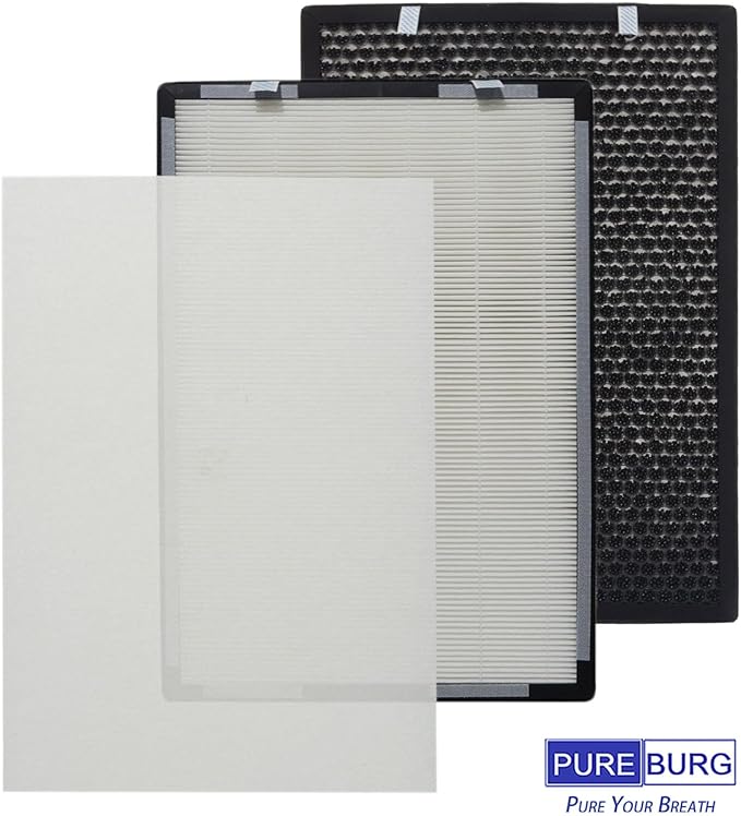 PUREBURG Replacement Filter Set Compatible with Brondell Pro Air Purifiers P700BB P7004C APP60 CANP700BB,H13 HEPA Activated Carbon Pre-Filters Air Clean