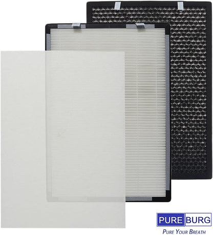 PUREBURG Replacement Filter Set Compatible with Brondell Pro Air Purifiers P700BB P7004C APP60 CANP700BB,H13 HEPA Activated Carbon Pre-Filters Air Clean